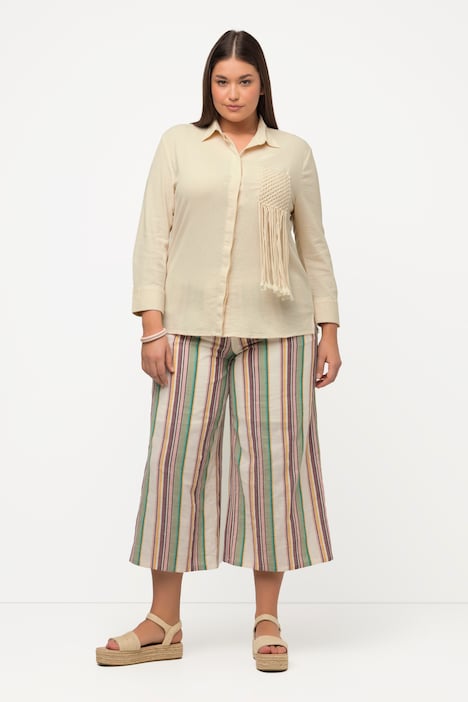 Shirtbluse, Struktur, Hemdkragen, Langarm, Biobaumwolle
