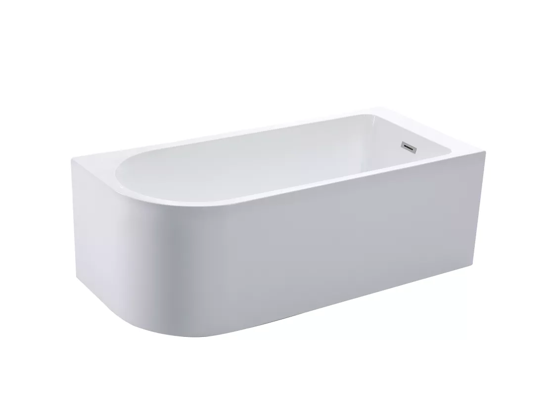 Baignoire d'angle - 201L - 150 x 75 x 58 cm - Blanche - Angle droit - ANIKA