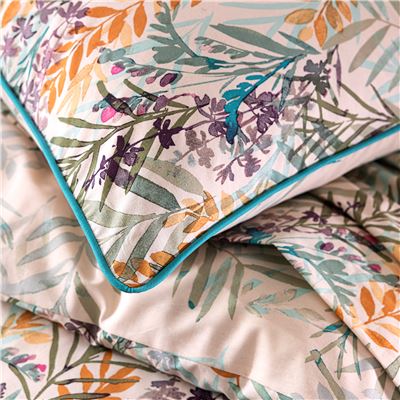 Linge de lit feuillage aquarelle