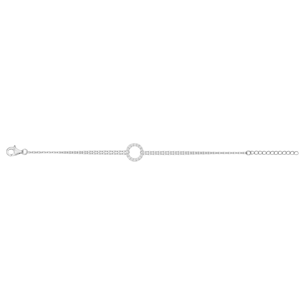 Bracelet en Argent avec oxyde de zirconium blanc