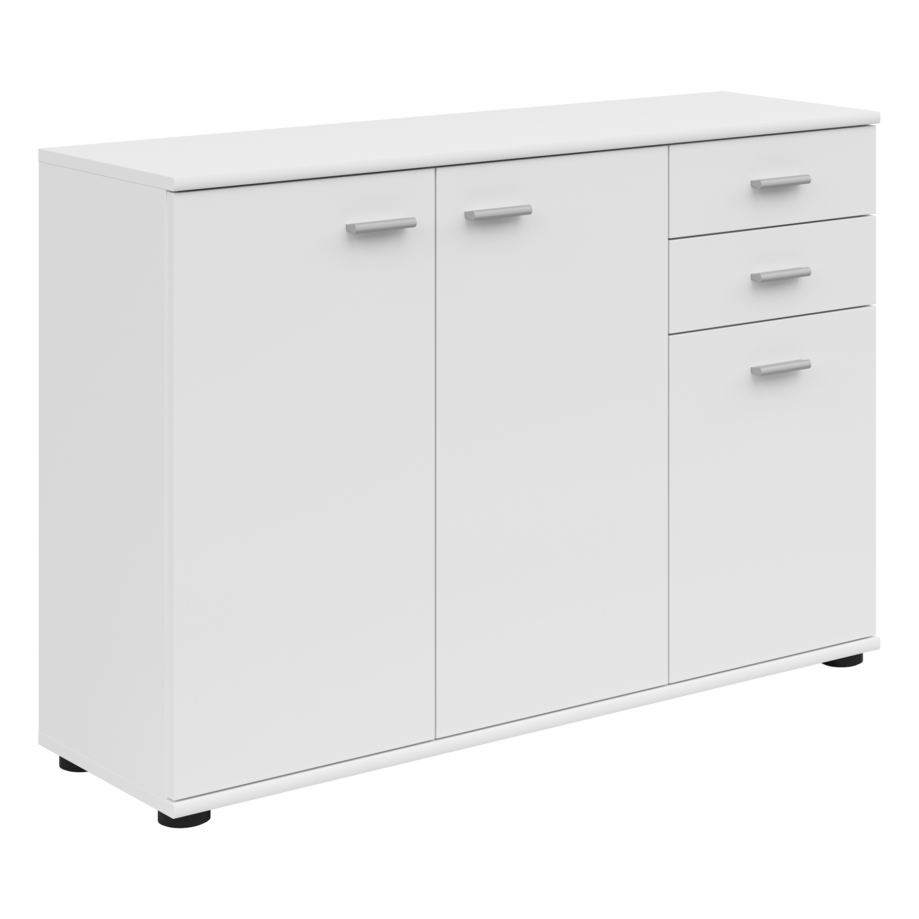 Kommode - weiß matt - 3 Türen - 106 cm breit