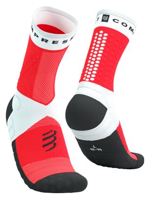 Chaussettes Compressport Ultra Trail V2.0 Blanc/Rouge