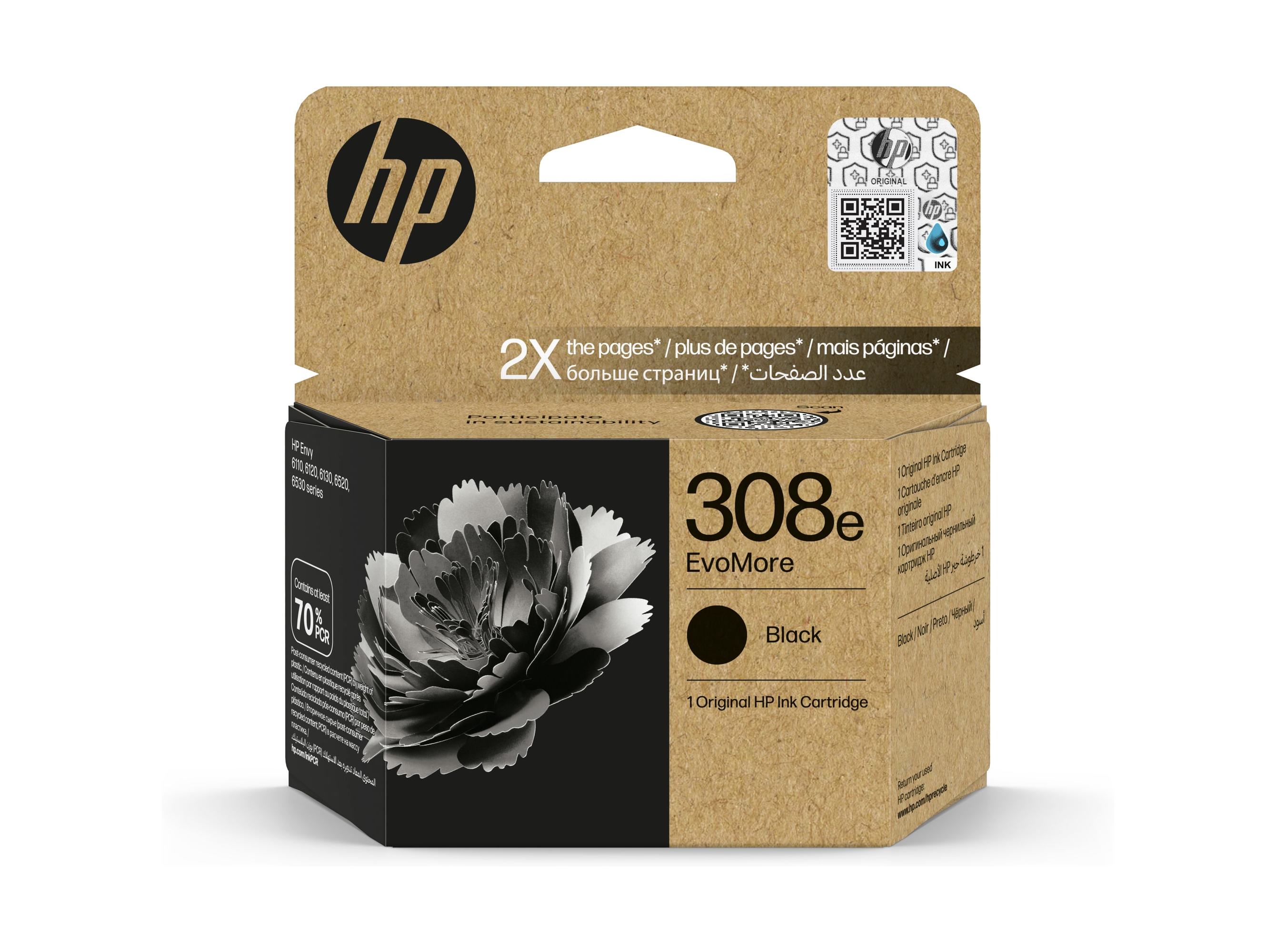 TINTEIRO PRETO HP 308E EVOMORE BK 7FP22UE#SE1