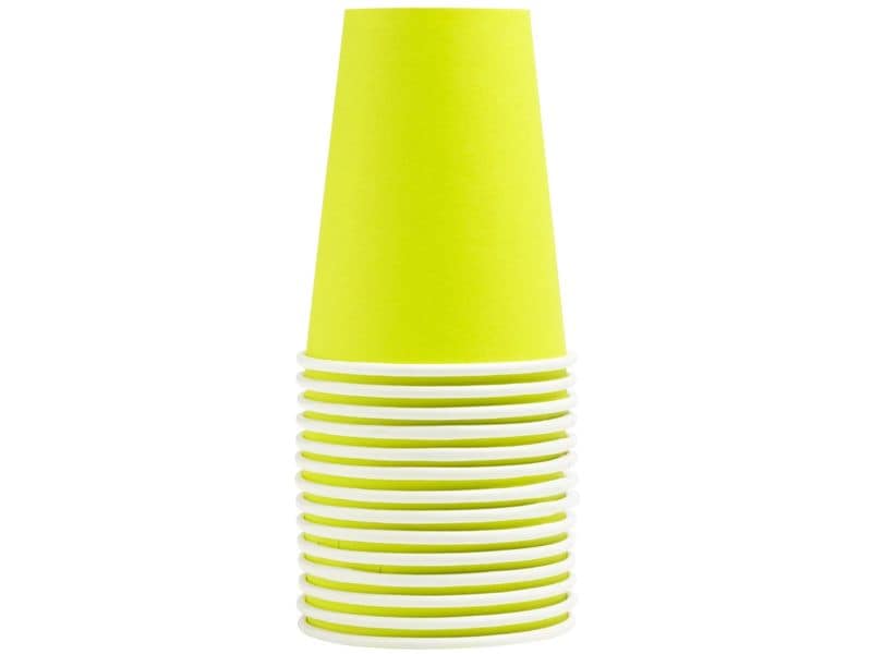 PRO nappe Einwegbecher 2 dl, 15 Stück, Gelb 15 Pappbecher