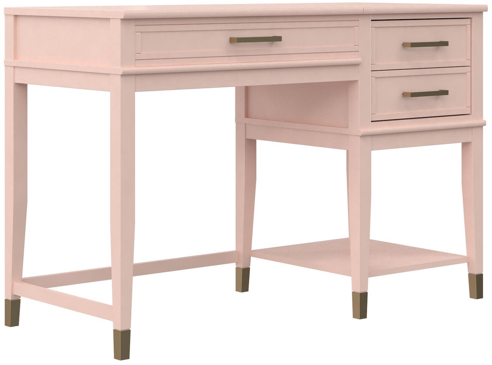 CosmoLiving by Cosmopolitan Schreibtisch »Westerleigh« 1 Stk. tlg. höhenverstellbar, mit 2 Schublade, Beine Massivholz, Griffe aus Metall