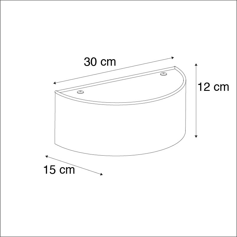 Landelijke wandlamp half rond creme - Drum