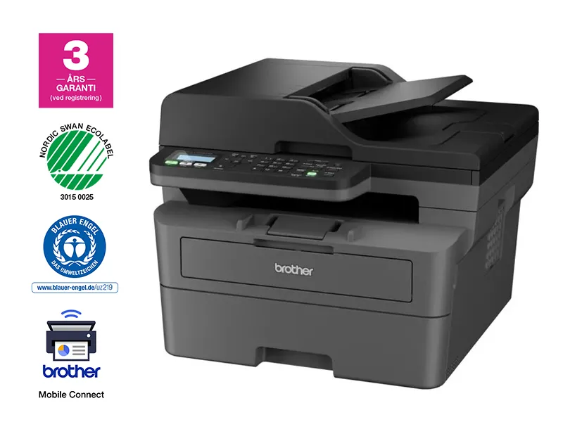 Brother MFC-L2800DW - Multifunktionsprinter - S/H - laser - A4/Legal (medie) - op til 32 spm (kopiering) - op til 32 spm (udskriver) - 250 ark - 33.6 Kbps - USB 2.0, LAN, Wi-Fi(n)