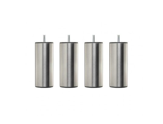 SOMEO - Pied cylindrique inox (lot de 4) gris 15 cm
