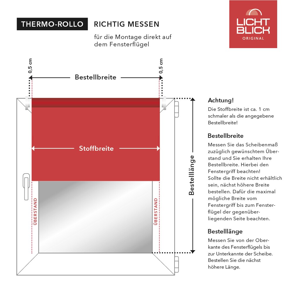 Lichtblick Thermo-Rollo Klemmfix, ohne Bohren, Verdunkelung