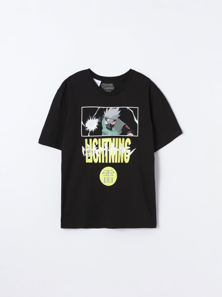 Camiseta estampada Naruto Shippuden - Preta