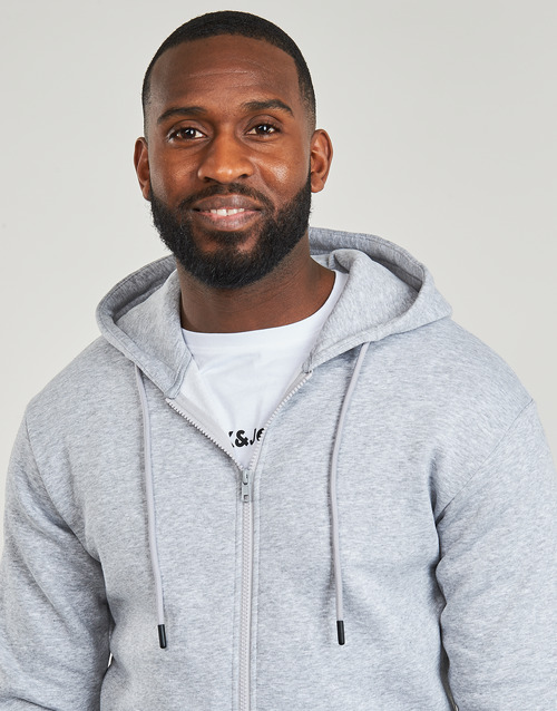 Jack & Jones - JJEBRADLEY SWEAT ZIP HOOD - Gris