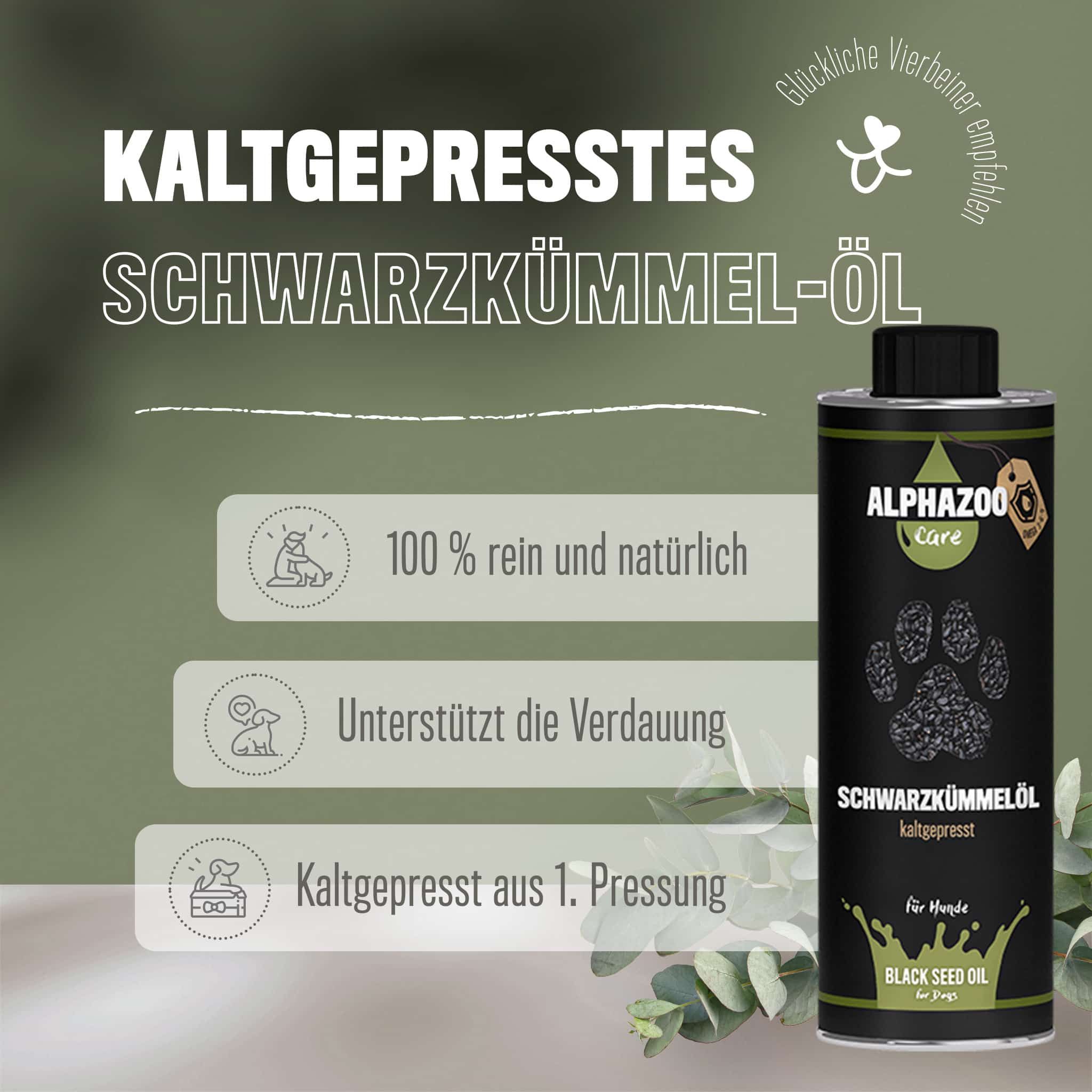 ALPHAZOO Premium Schwarzkümmelöl für Hunde