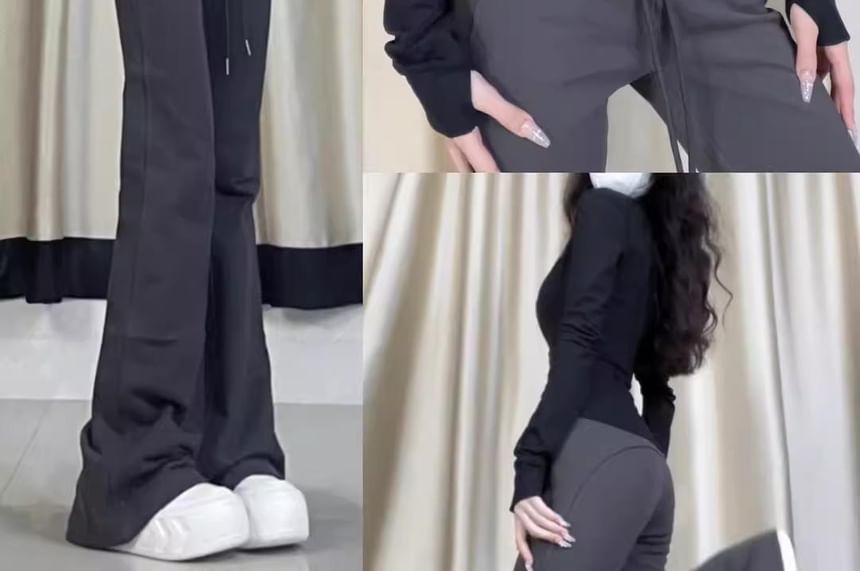 Fanoy - Bootcut joggingbroek met trekkoordtaille