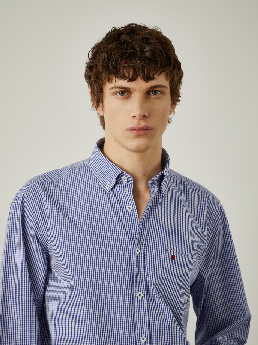 Camisa aos quadrados regular fit