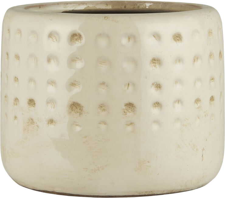 Ib Laursen Skjuler m/hulmønster Frida blank glasur creme Creme
