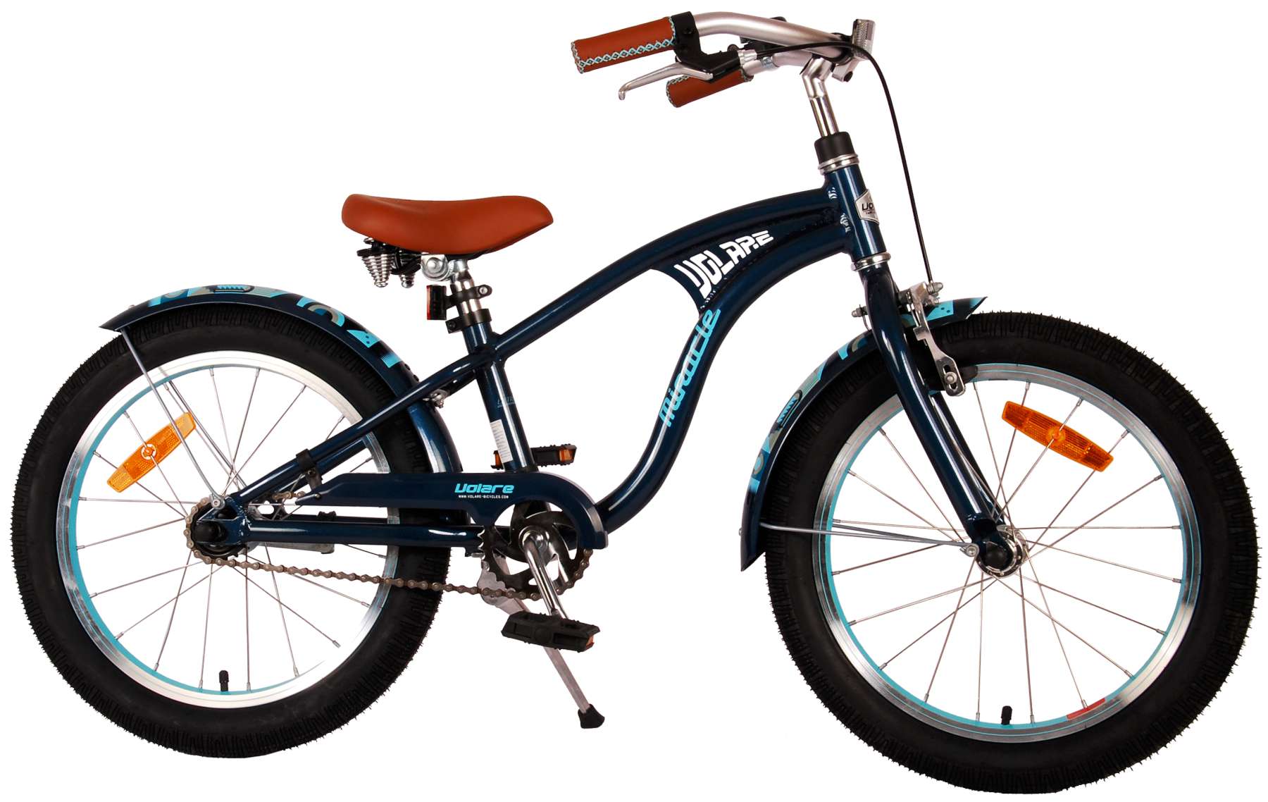 TPFSports Miracle Cruiser Kinderfahrrad - Jungen - 18 Zoll - Rücktritt + Handbremse - Mattschwarz