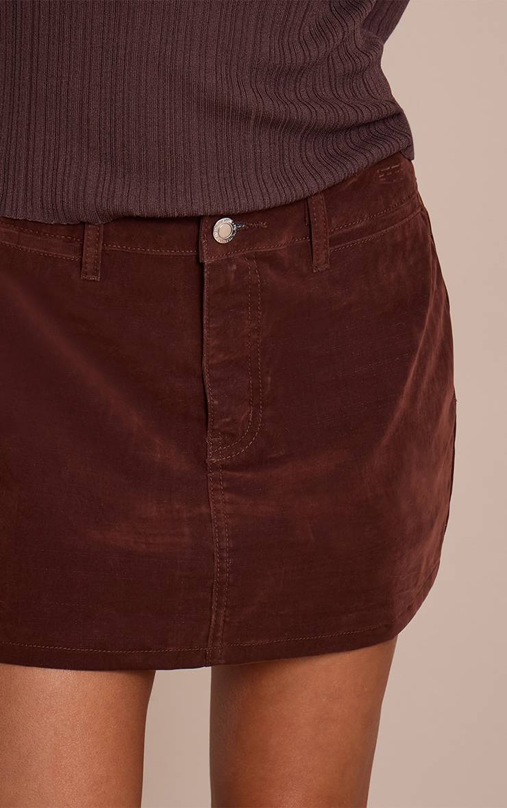 Chocolat Mini-jupe En Denim Floqué