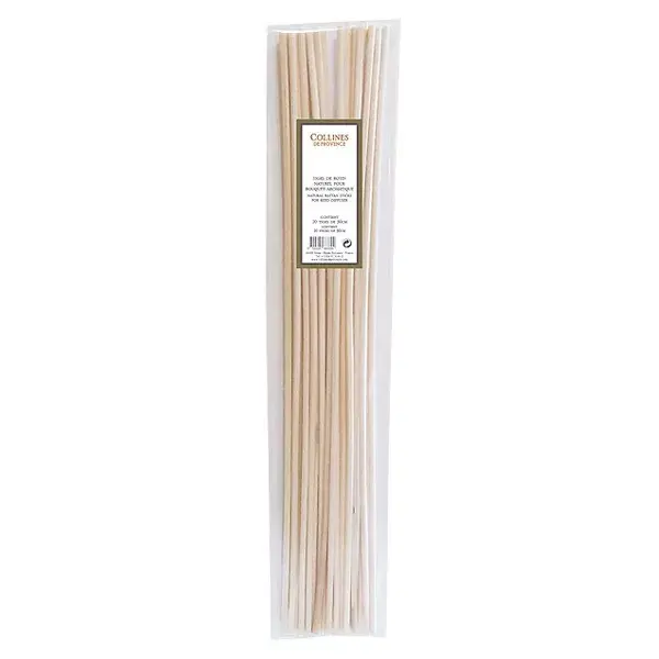 Hastes de rattan branco das colinas da Provença, 21 cm, 20 hastes