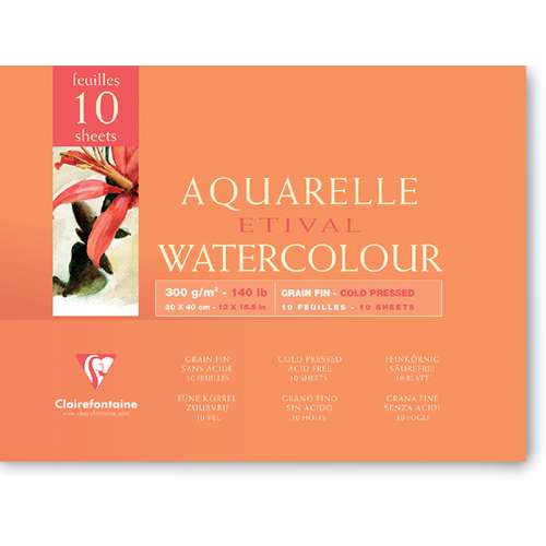 Clairefontaine ETIVAL Aquarellblock, Feinkorn
