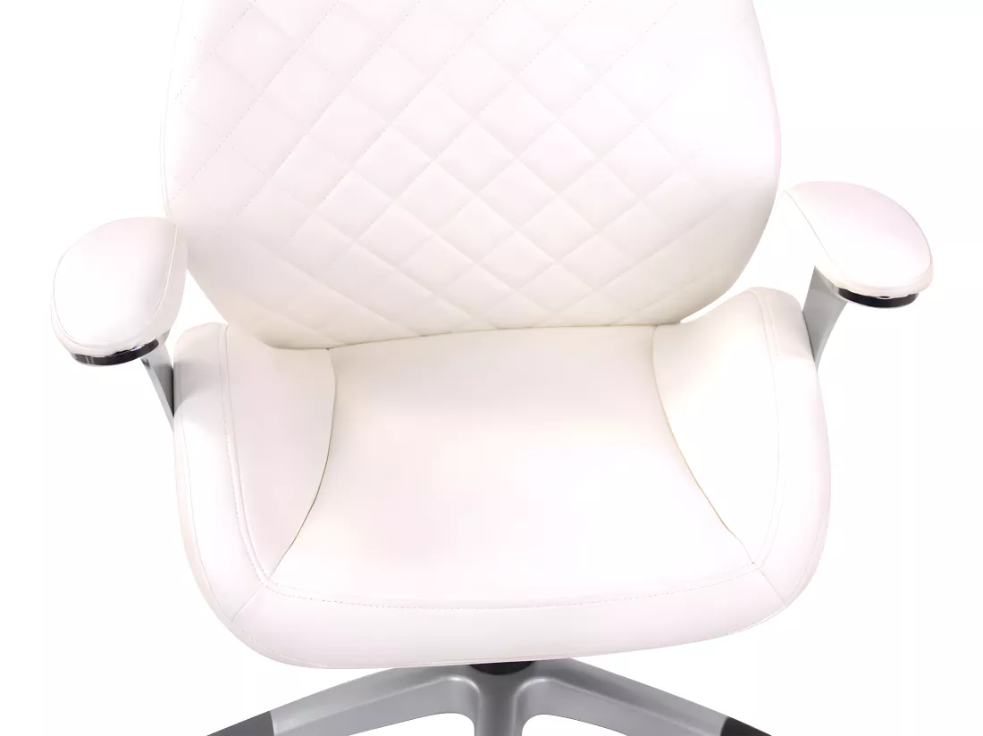 Chaise de bureau - Similicuir & Plastique - Blanc - Layton
