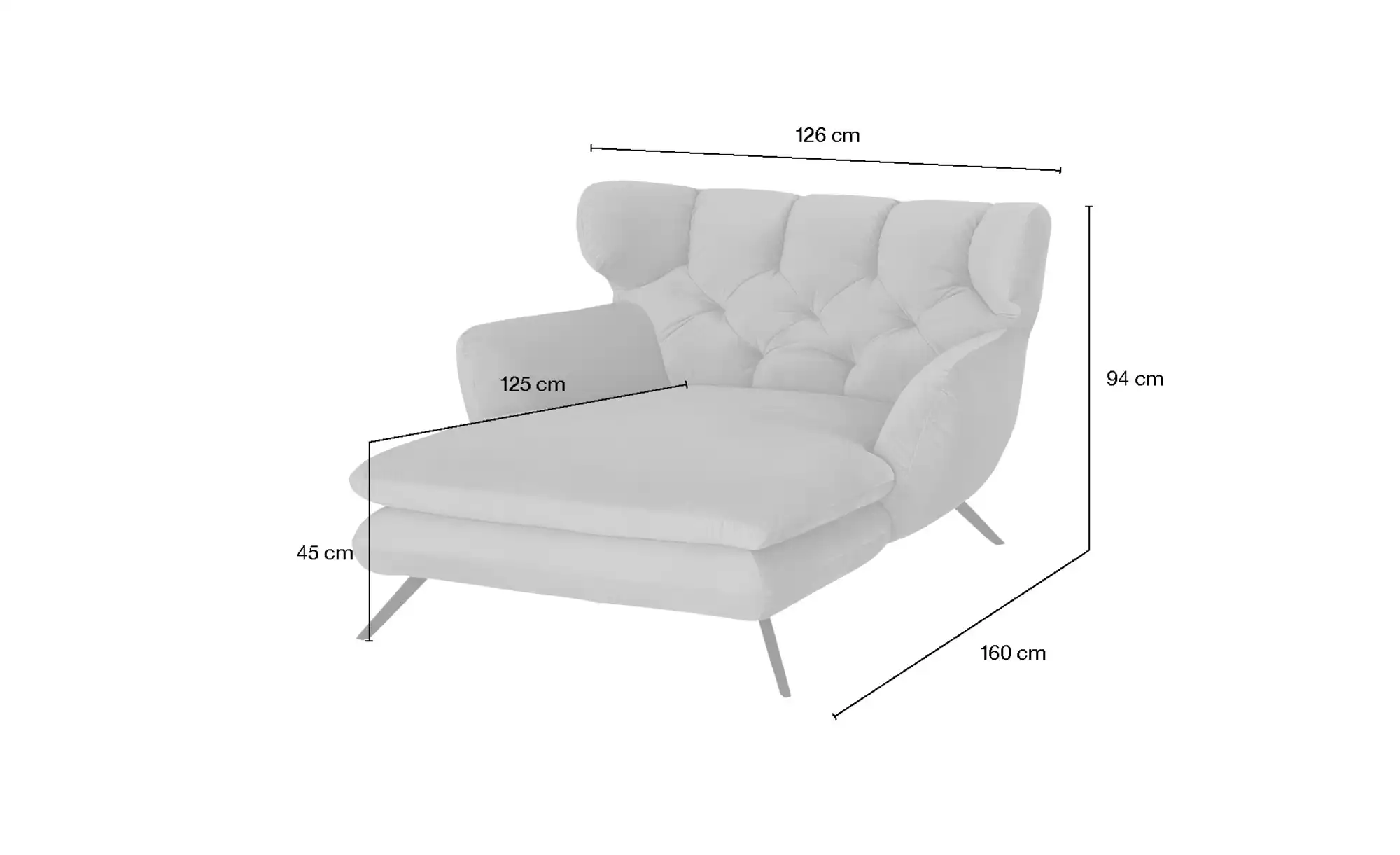 Jette Home Longseat-Sessel Samt Caldara