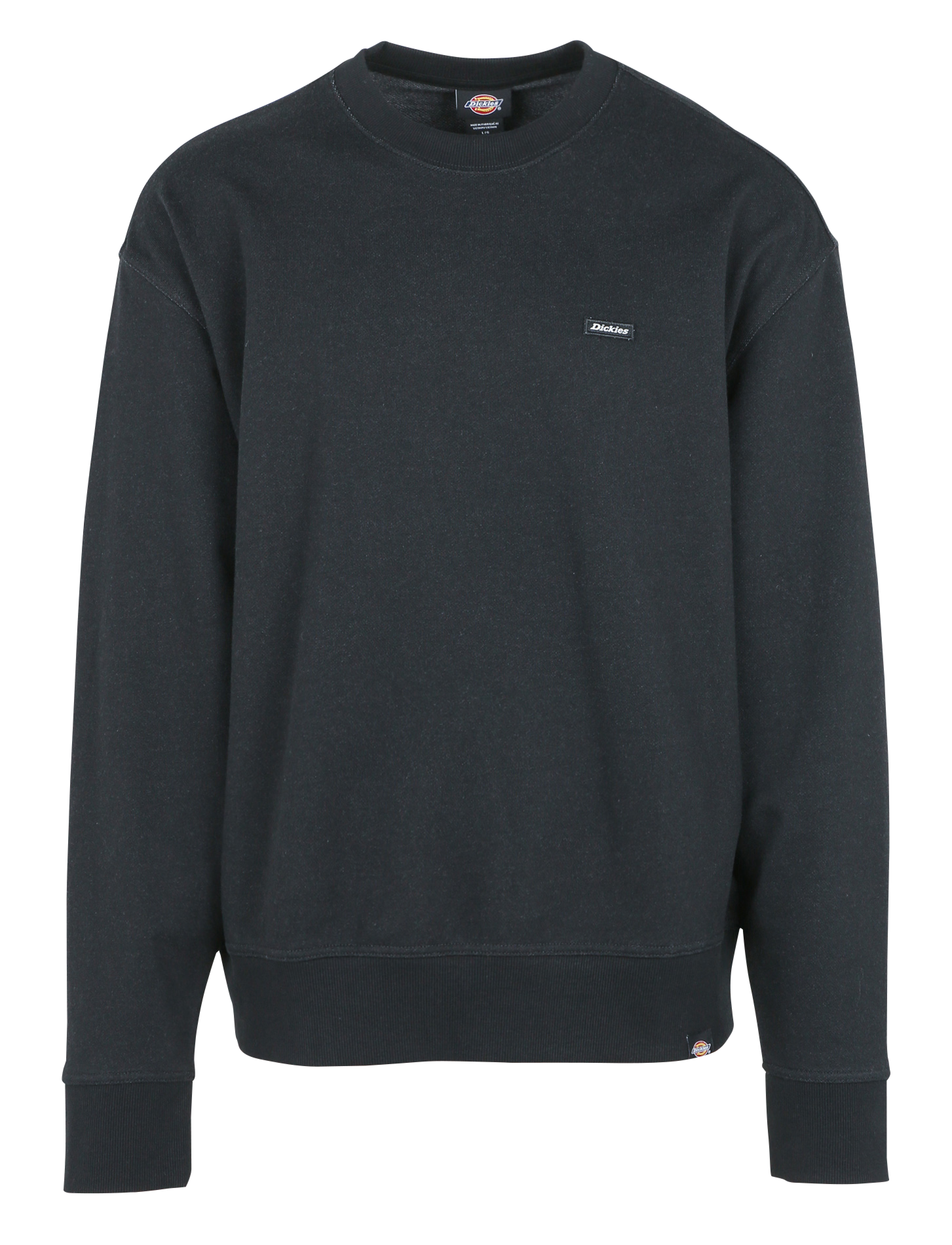CLANCY - Sweat col rond ample en coton | Noir