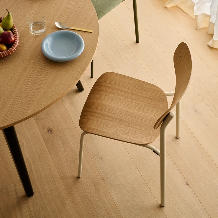 Thonet - S 243 Stuhl, Chrom / Eiche klar lackiert