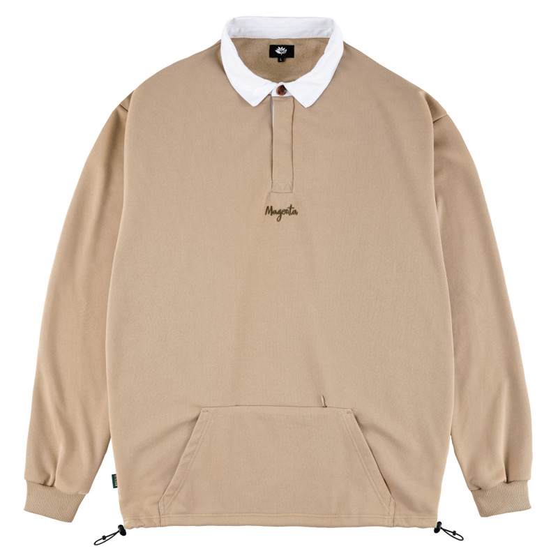 POLO À POCHETTE ÉCRASÉE - BEIGE