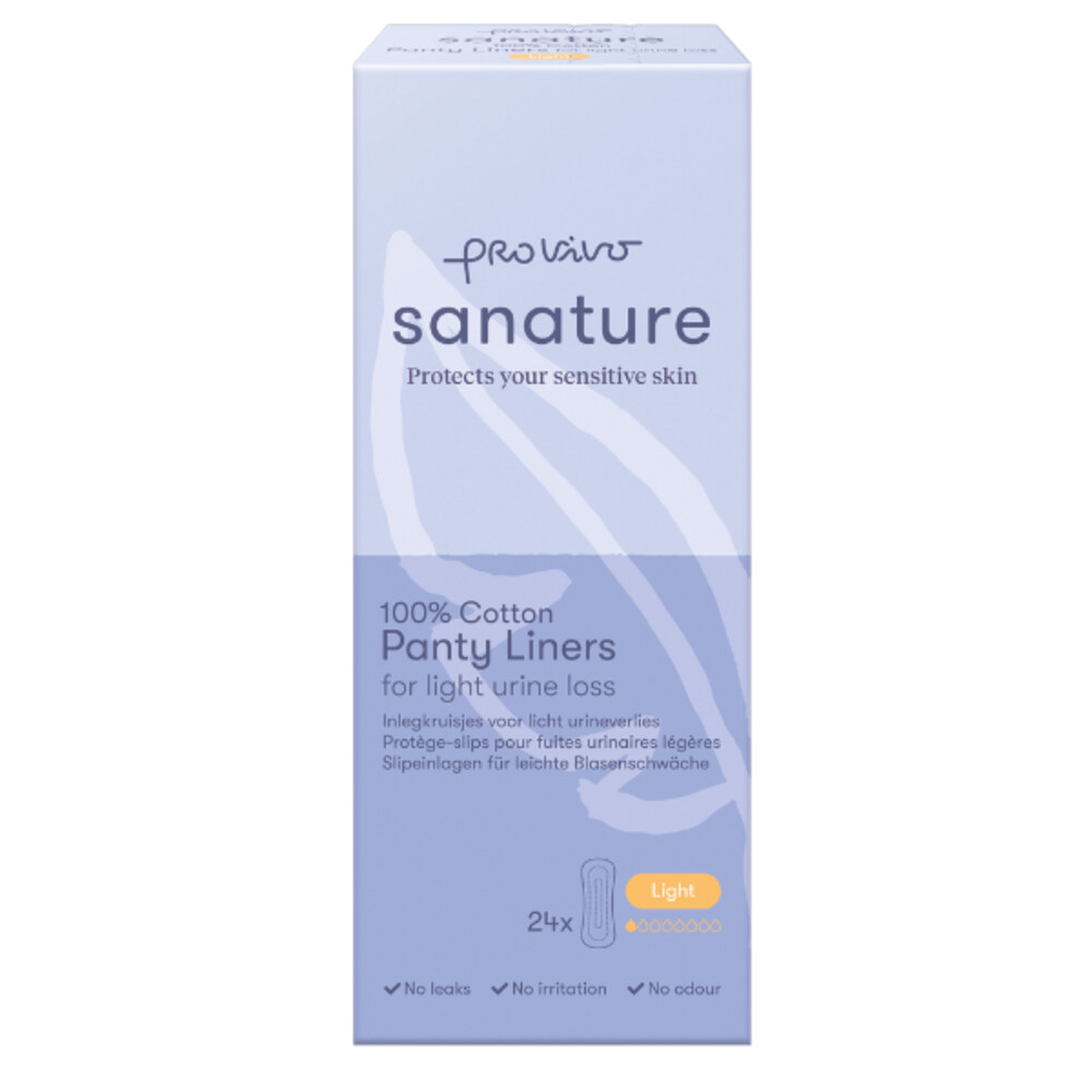 Sanature Vivo 100% Katoenen Incontinentie Inlegkruisjes Light24 stuks