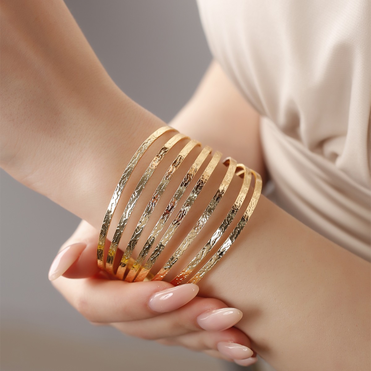 Bracelet manchette - Laiton plaqué or