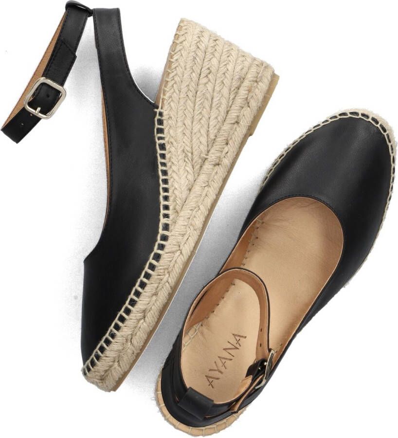 AYANA Espadrilles Dames Yu669 Maat: 38 Materiaal: Leer Kleur: Zwart