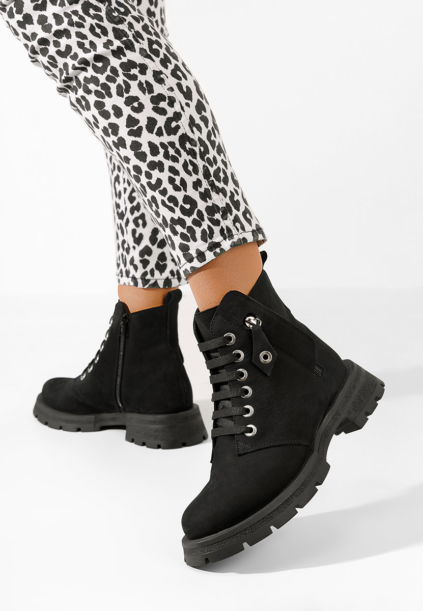 Bottines femme en cuir noires Kaolia V2