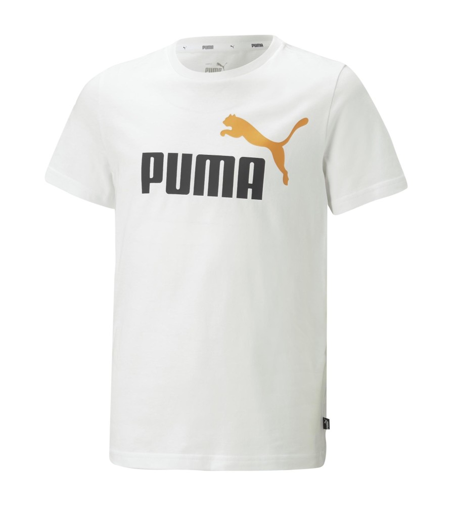 Puma Camiseta Essentials+ Two-Tone Logo blanco