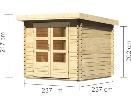 Expresshaus, Karibu Flink 2 tuinhuis, 255 x 273 cm, naturel