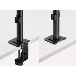 Support double écran, longueur bras 376 mm, noir
