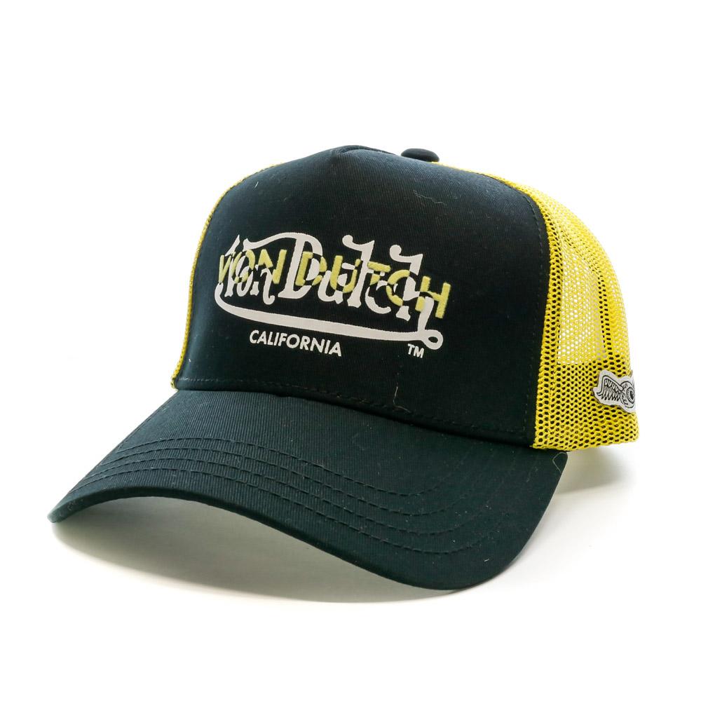 Von Dutch Casquette Noir/Jaune Homme Von Dutch Twin Logo Black