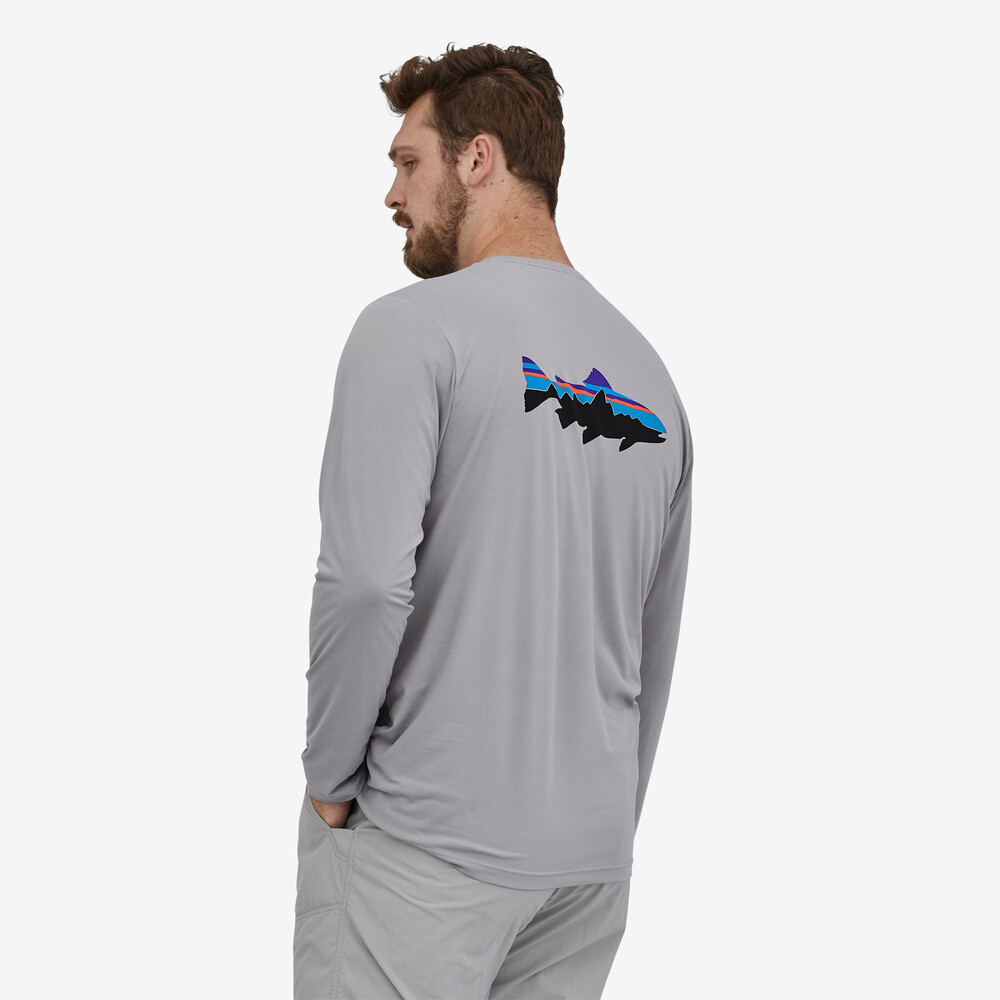 Capilene Herren-Langarmshirt mit coolem Fischmotiv