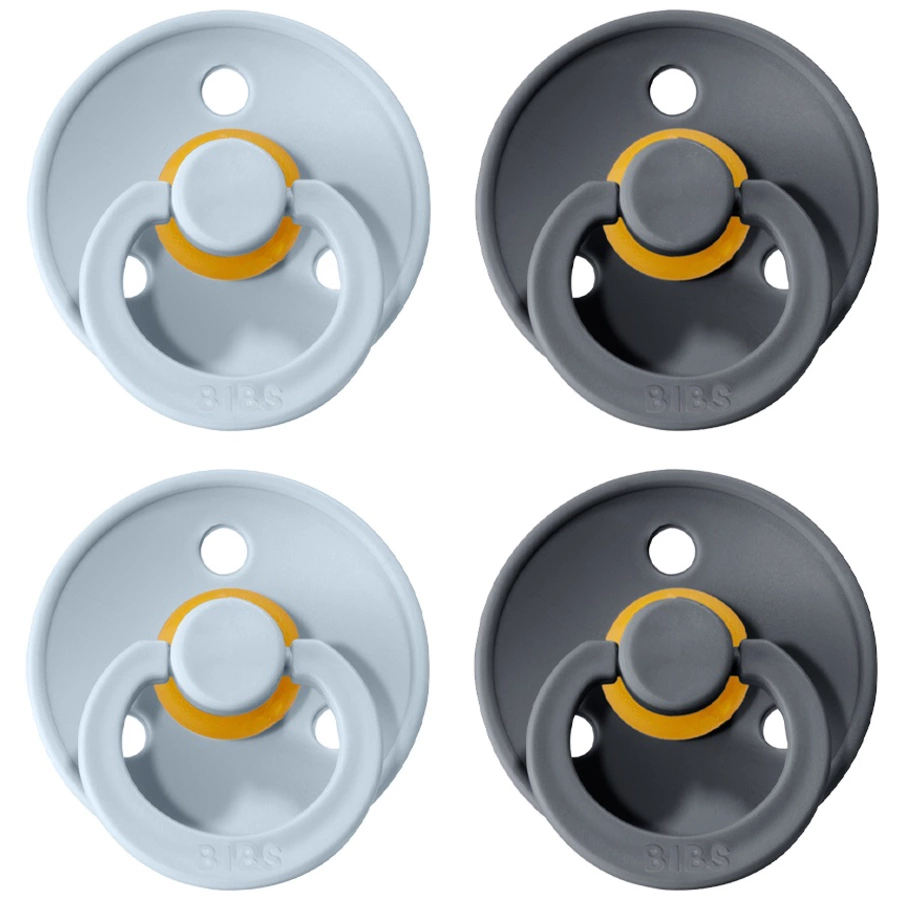 BIBS® Schnuller Colour Baby Blue  Iron 0-6 Monate, 4 Stk.