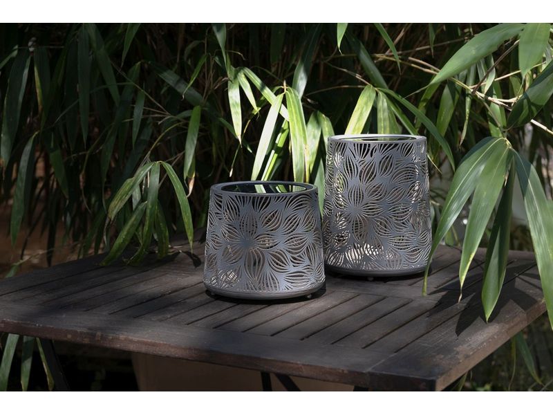 STT Laterne Solar Antic Mini Flora Grey Dekorative Solarleuchte