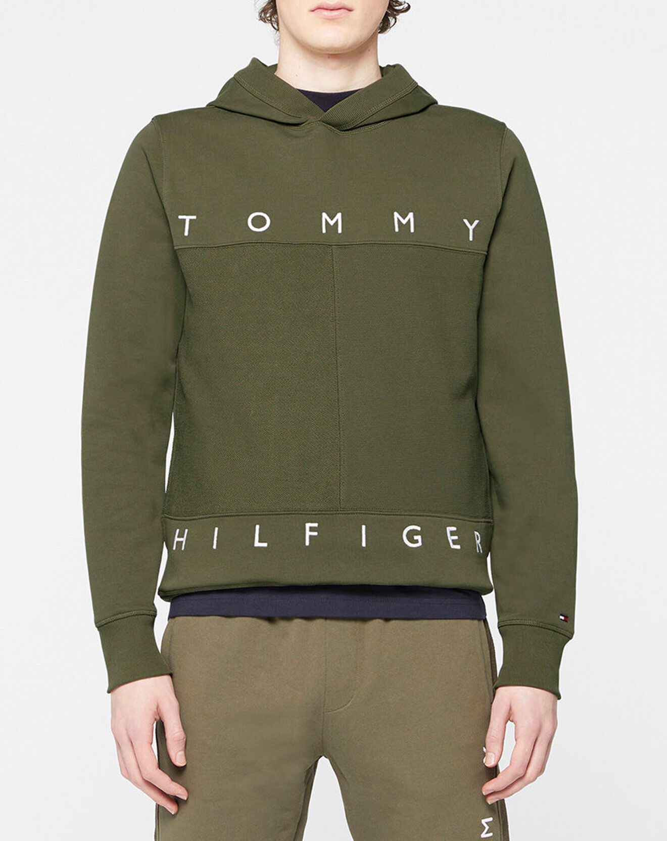 Tommy Hilfiger Sweat à capuche Large Flag kaki