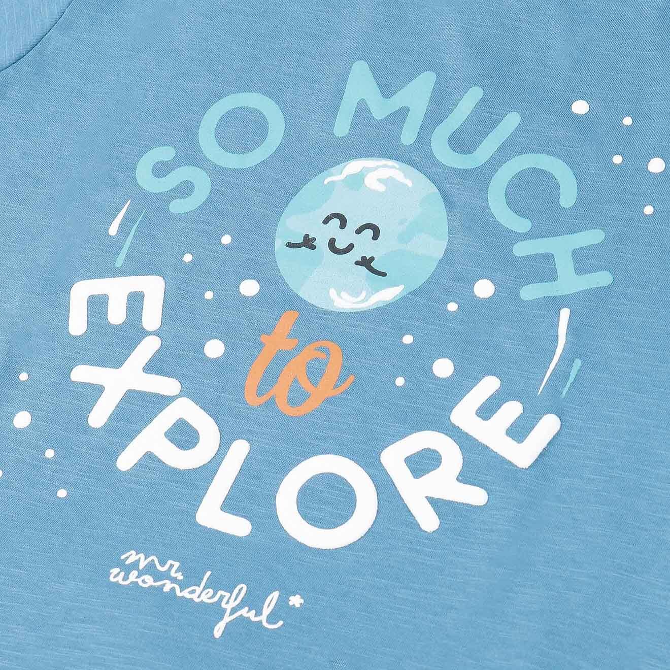 Mr Wonderful Pyjama Boy's explore T-Shirt & Short bleu
