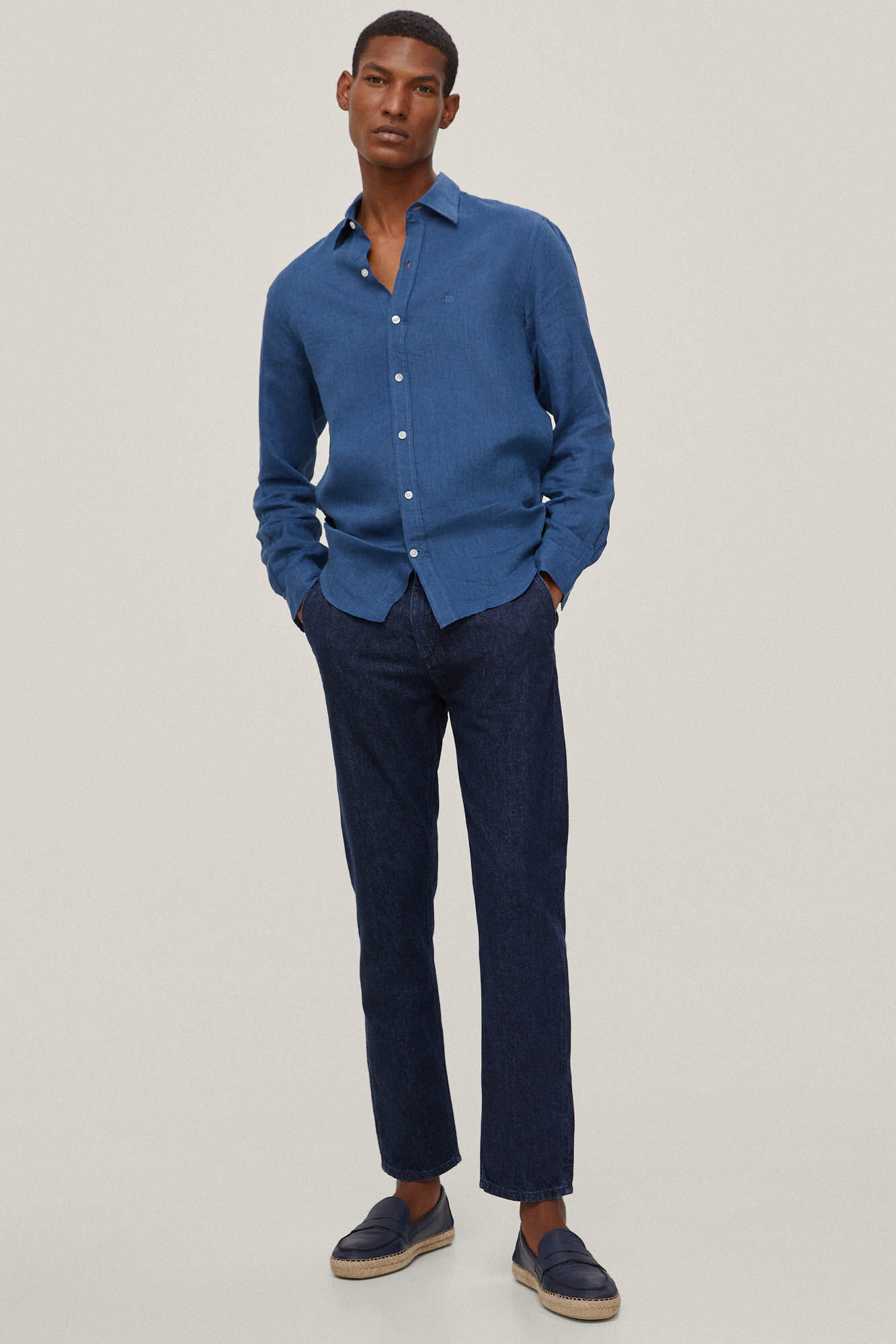 Calça chino jeans - Azul