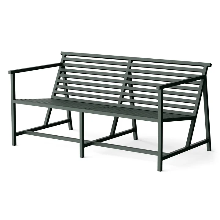 NINE - 19 Outdoors Lounge Gartenbank 145 x 70 cm, grün (RAL 200 20 10)