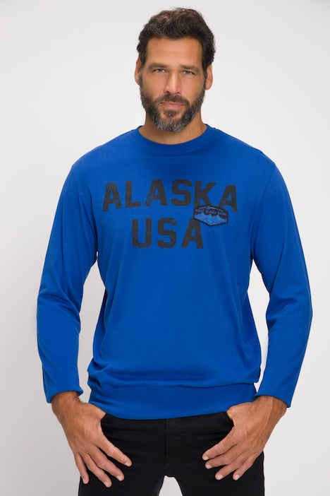 T-Shirt, Outdoor, Langarm, Alaska Print, Saumbund