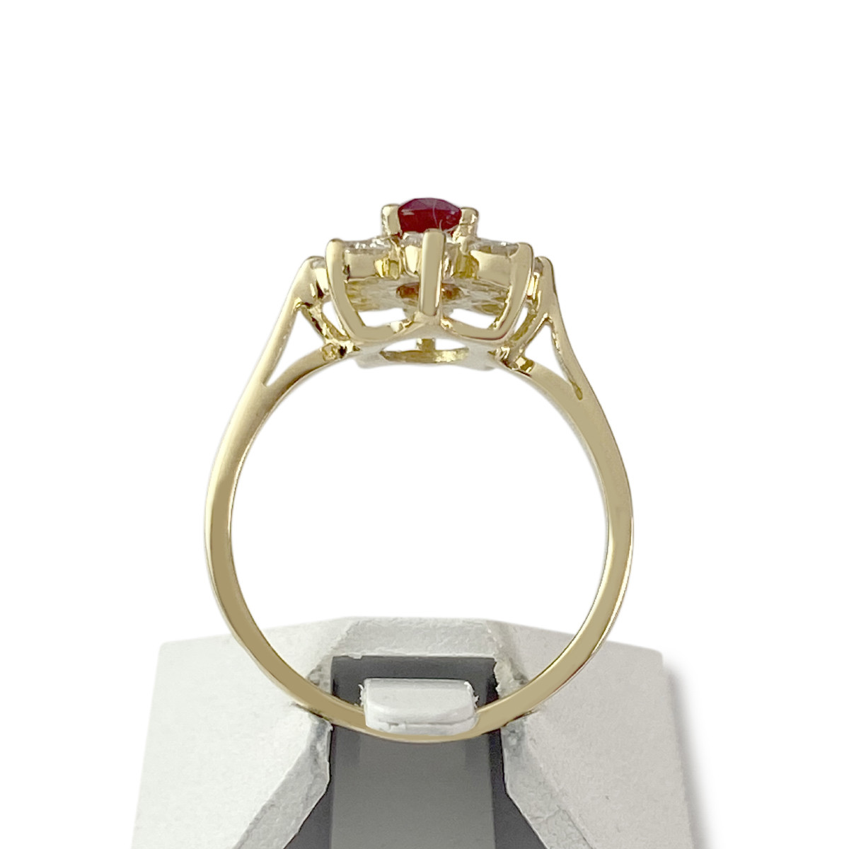 Bague d'occasion or 750 jaune diamants rubis
