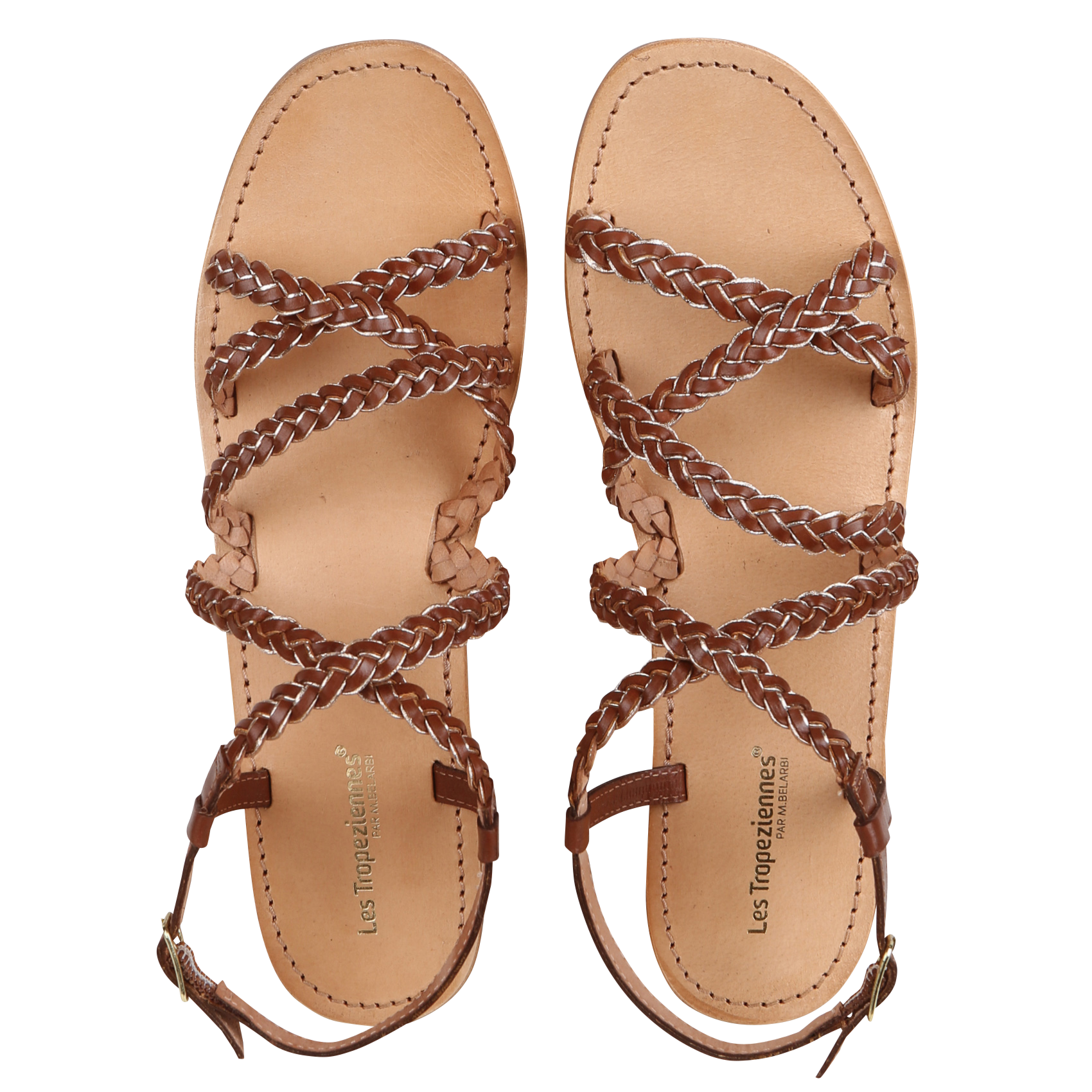 HAPIRON - Sandales à petit talon en cuir | Marron