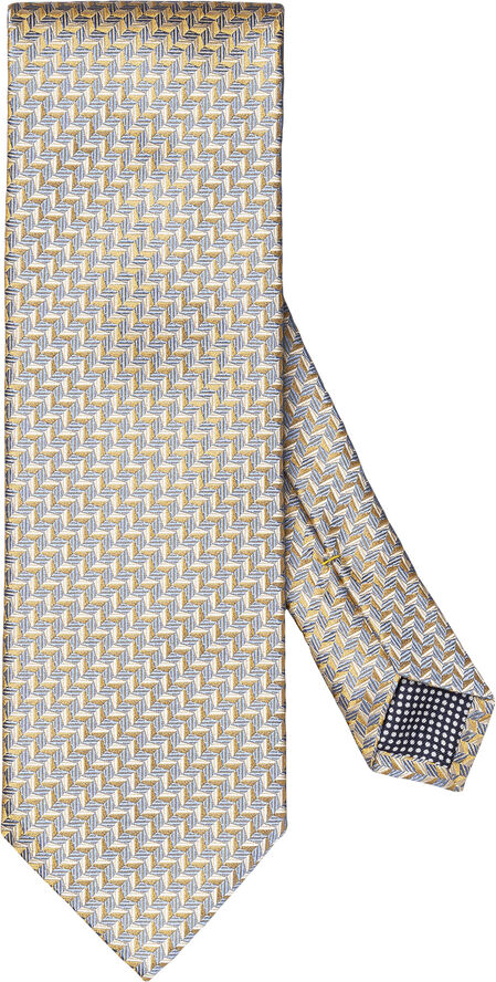 ETON Yellow Geometric Woven Silk Tie Gul