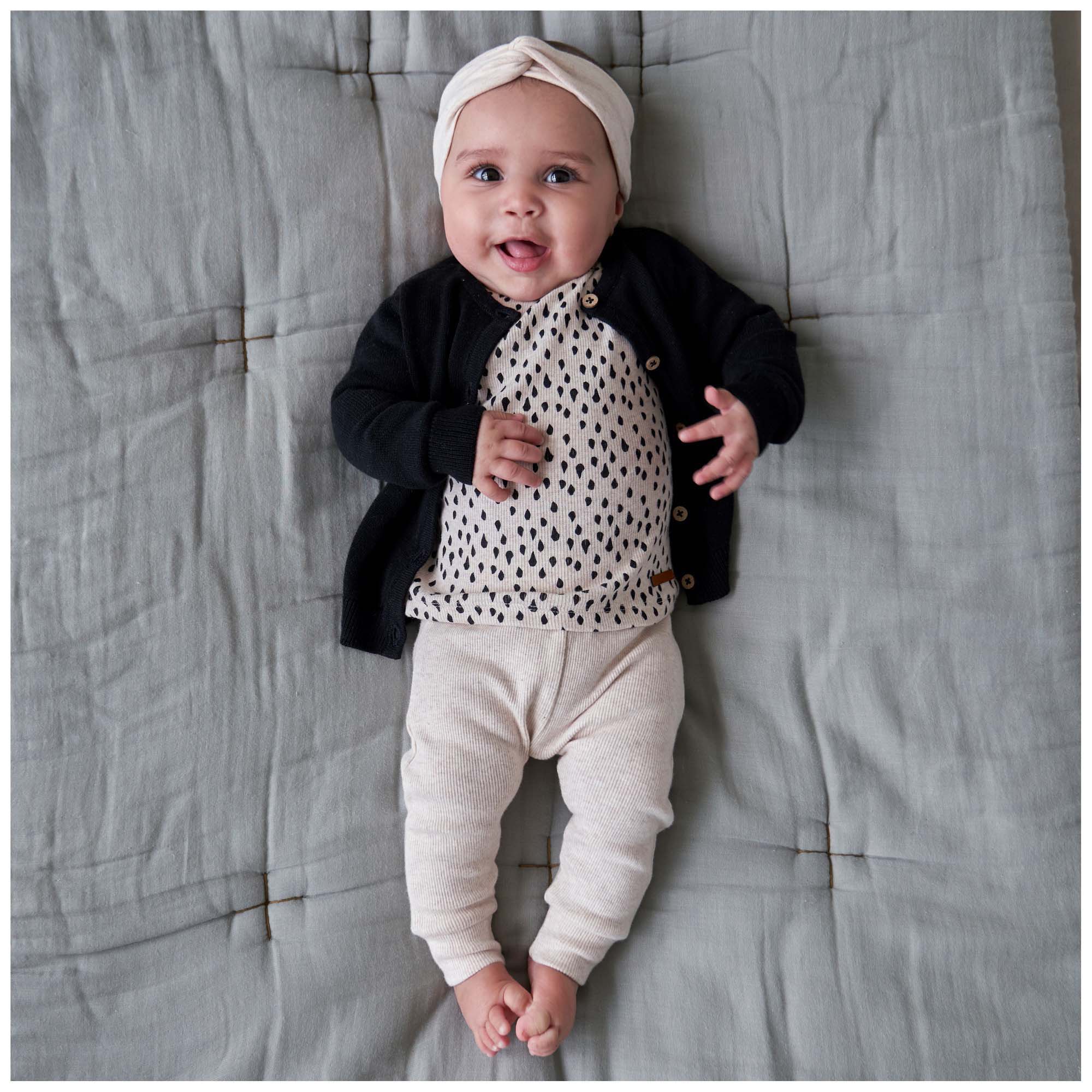 Prénatal baby vest lange mouwen effen zwart