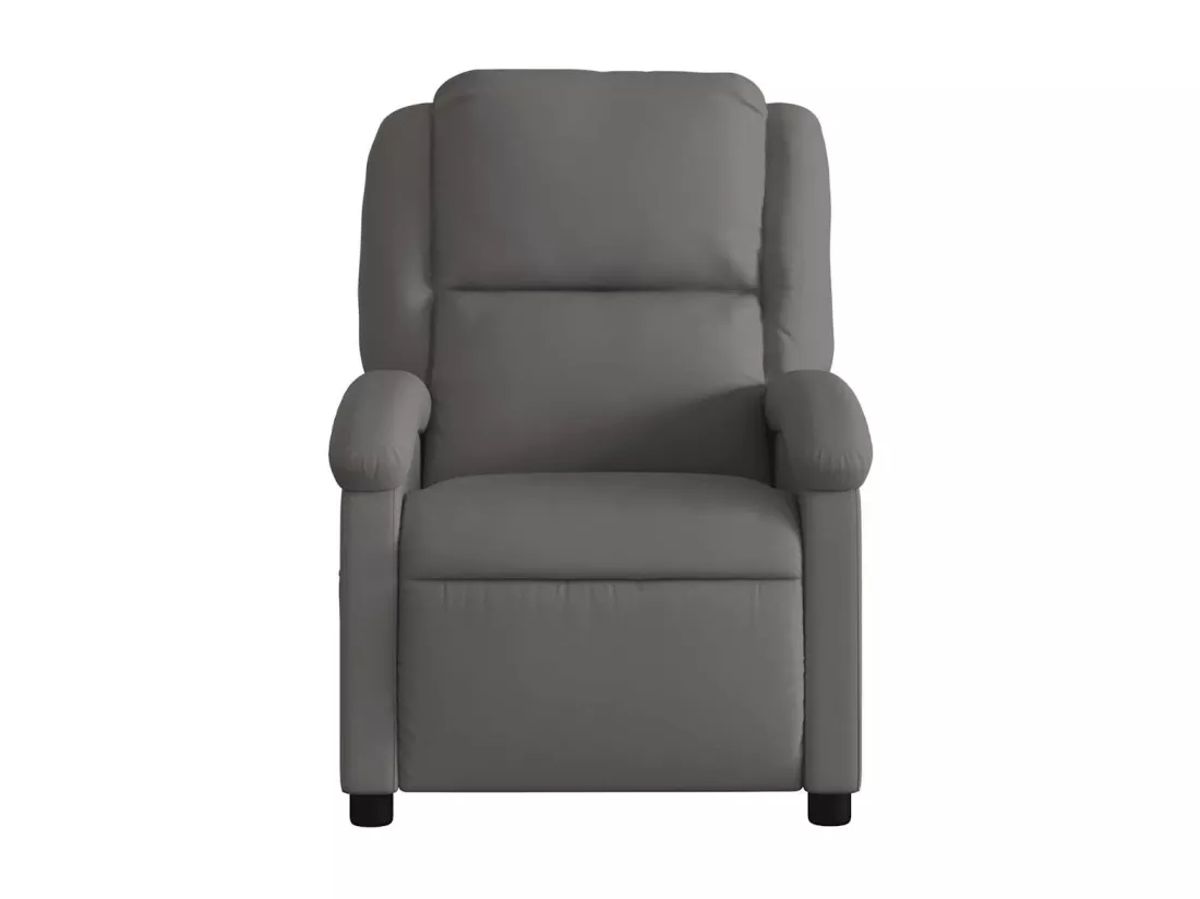 Fauteuil inclinable gris cuir véritable