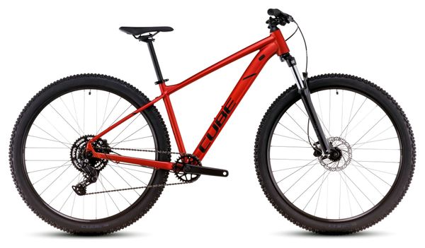 VTT Semi-Rigide Cube Aim Pro Shimano Cues 9V 27.5'' Rouge Orange Fire 2025